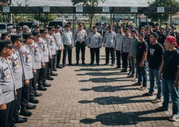 Ilutrasi persiapan petugas dan preman bersiap amankan titik-titik parkir.(simantab/ist)