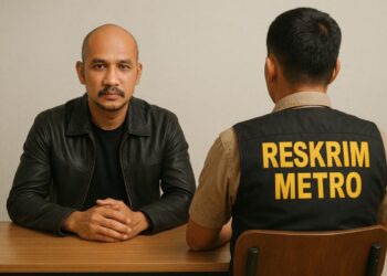 Eks Ketua KPK Abraham Samad diperiksa di Polda Metro Jaya.(simantab/ai)