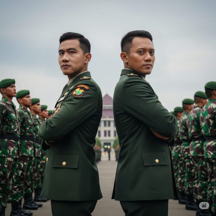 Ilustrasi Gibran dan AHY tidak harmonis.(simantab/ai)