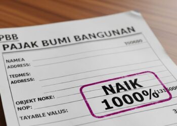 Ilustasi kenaikan PBB 1000%.(simantab/ai)