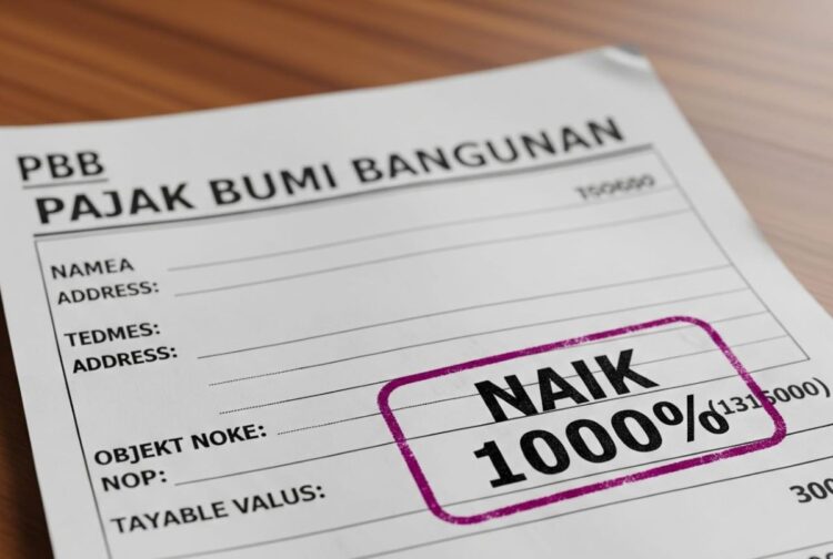 Ilustasi kenaikan PBB 1000%.(simantab/ai)