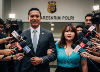 Ridwan Kamil dan Lisa Marina menjalani tes DNA di Bareskirm Polri.(simantab/ai)