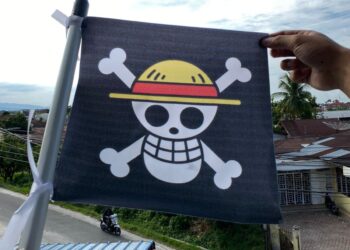 Simbol Bajak Laut One Piece juga ditemukan di Pematangsiantar.(simantab/putra purba)