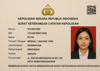Contoh hasil SKCK online.(Simantab/ai)