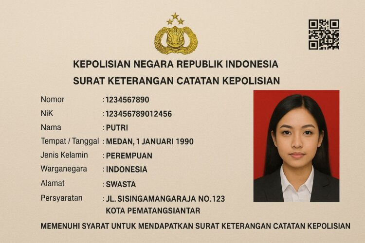 Contoh hasil SKCK online.(Simantab/ai)