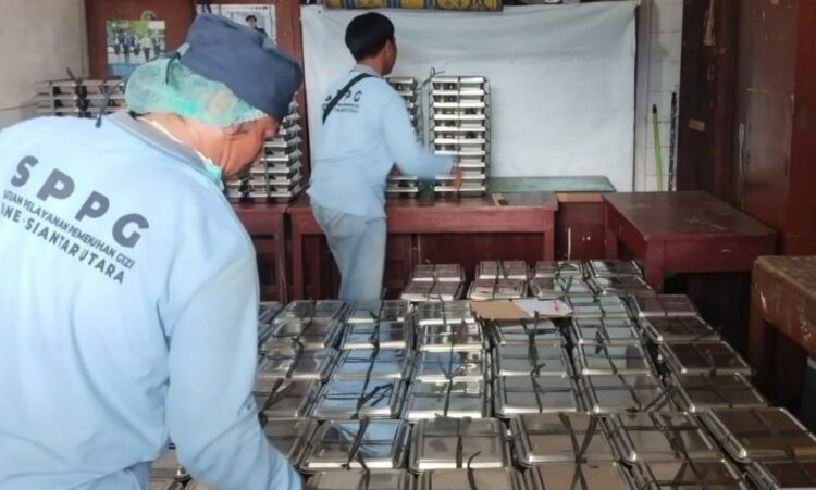 Pendistribusian MBG ke salah satu sekolah di Kota Pematangsiantar.(Simantab/ist)