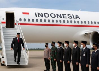 Presiden Prabowo Subianto tiba di tanah air.(Simantab/ai)