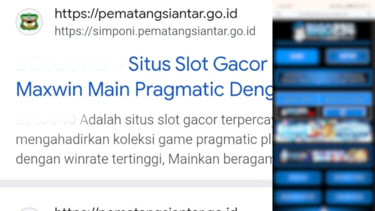 Tampilan pada laman simponi.pematangsiantar.go.id yang menampilkan promosi judi online.(Simantab/ss)