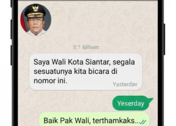 Ilustrasi tangkapan layar WA yang mencatut gambar Wali Kota Pematangsiantar.(Simantab/ai)