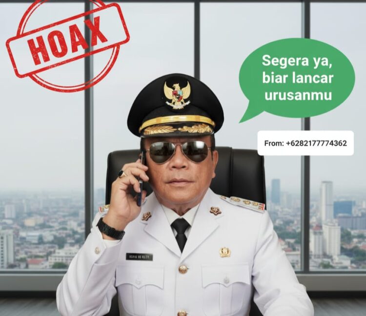 Ilustrasi penipuan menggunakan foto Wali Kota Pematangsiantar.(Simantab/ai)