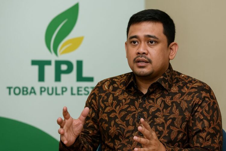 Ilustrasi Gubernur Sumut Bobby Nasution memberi keterangan telah mengeluarkan rekomendasi penutupan PT TPL.(Simantab/ai)