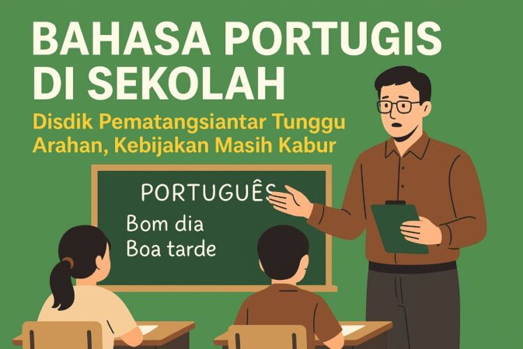 Ilustrasi pelajaran bahasa Portugis.(Simantab/ai)