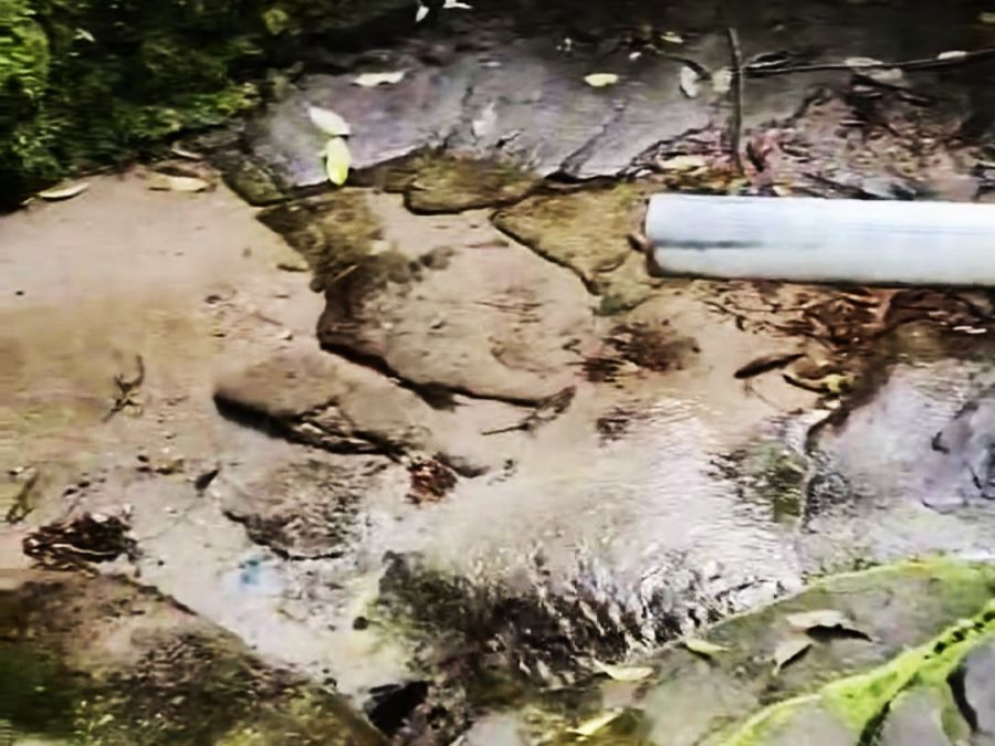 Kondisi Umbul Bahmita Homitan, Kecamatan Pematang Sidamanik, Kabupaten Simalungun yang mulai mengering.(Simantab/ist)