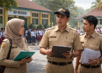 Ilustrasi kepala sekolah di salah satu SD Negeri.(Simantab/AI)