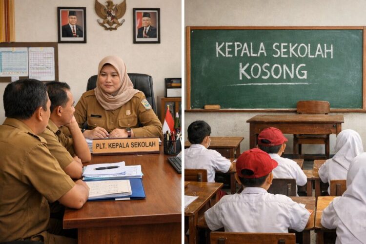 Ilustrasi sejumlah sekolah masih dipimpin pelaksana tugas.(Simantab/AI)